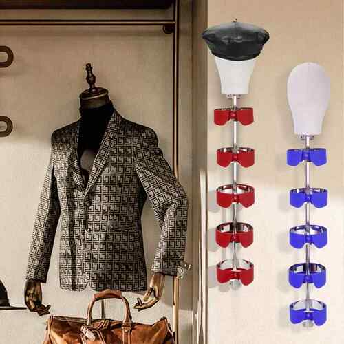 简约不锈钢壁挂式衬衫领型袖型展示架西服店领口帽托组合陈列道具