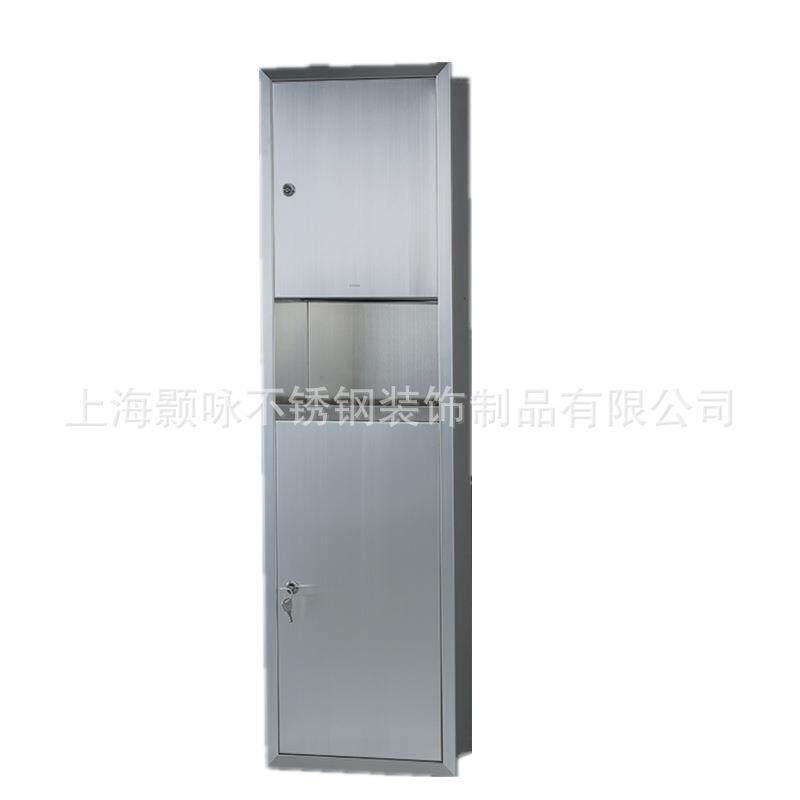 源头厂家不锈钢纸巾盒入墙式组合柜垃圾桶酒店商场高档手纸箱