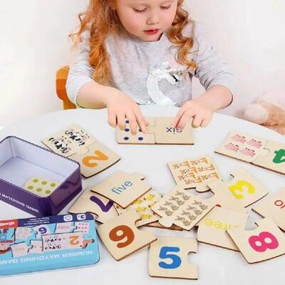 Montessori Number Matching Toys Cartoon Animal Early