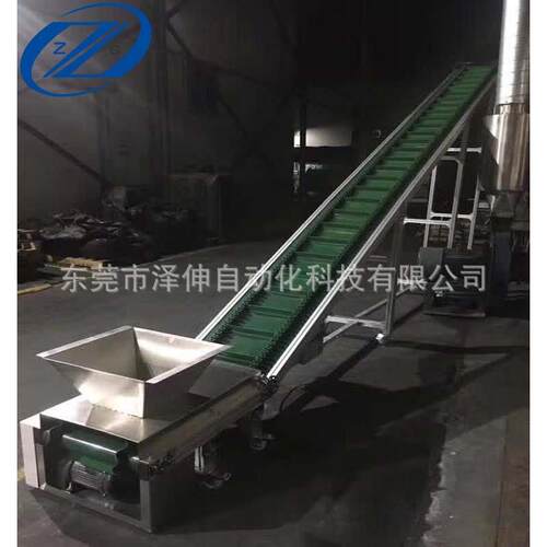 厂家供应传送机设备裙边皮带爬坡输送带机料斗式颗粒输送机