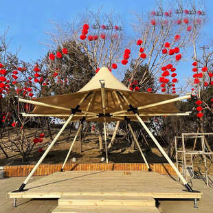 户外露营印第安帐篷tipi小草帽帐篷天幕特色景区民宿活动遮阳帐篷