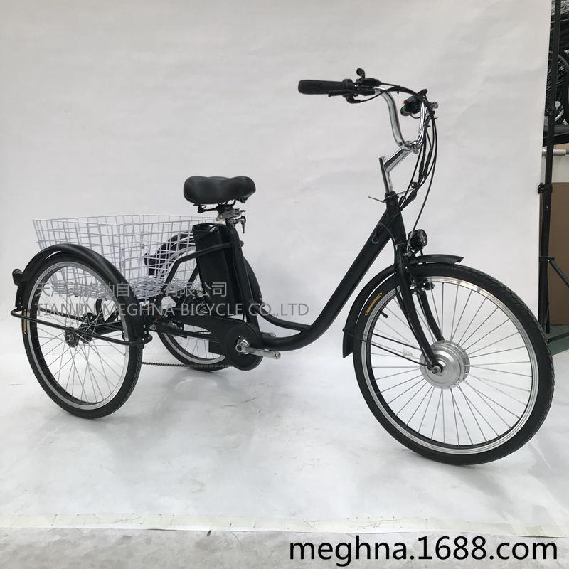 26寸电动6/7速变速成人人力脚踏三轮车助力三轮车载重王