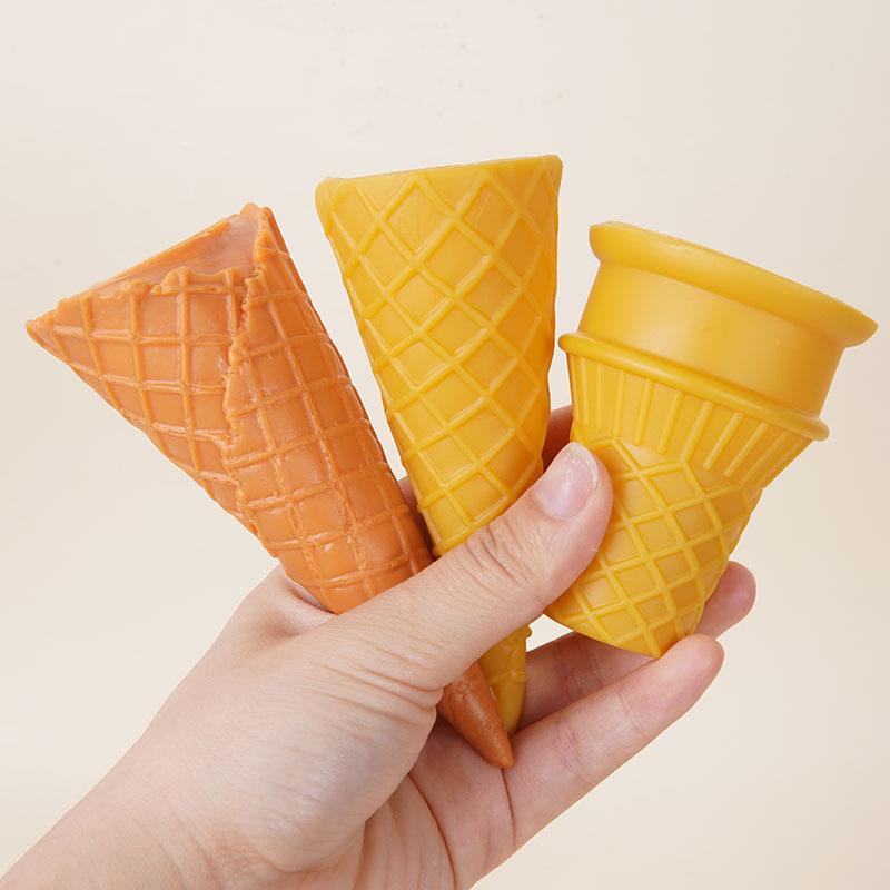 仿真脆皮甜筒奶油胶冰淇淋黏土容器配件趣味食玩模型玩具