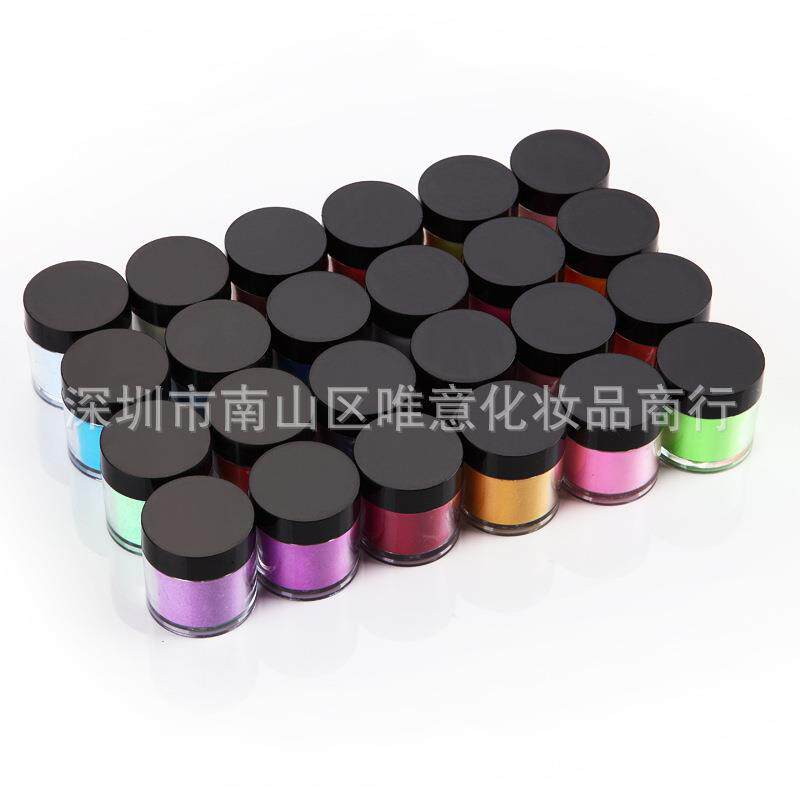 美甲用品水晶甲液粉产品水晶粉彩色雕花粉随机24色10克瓶装