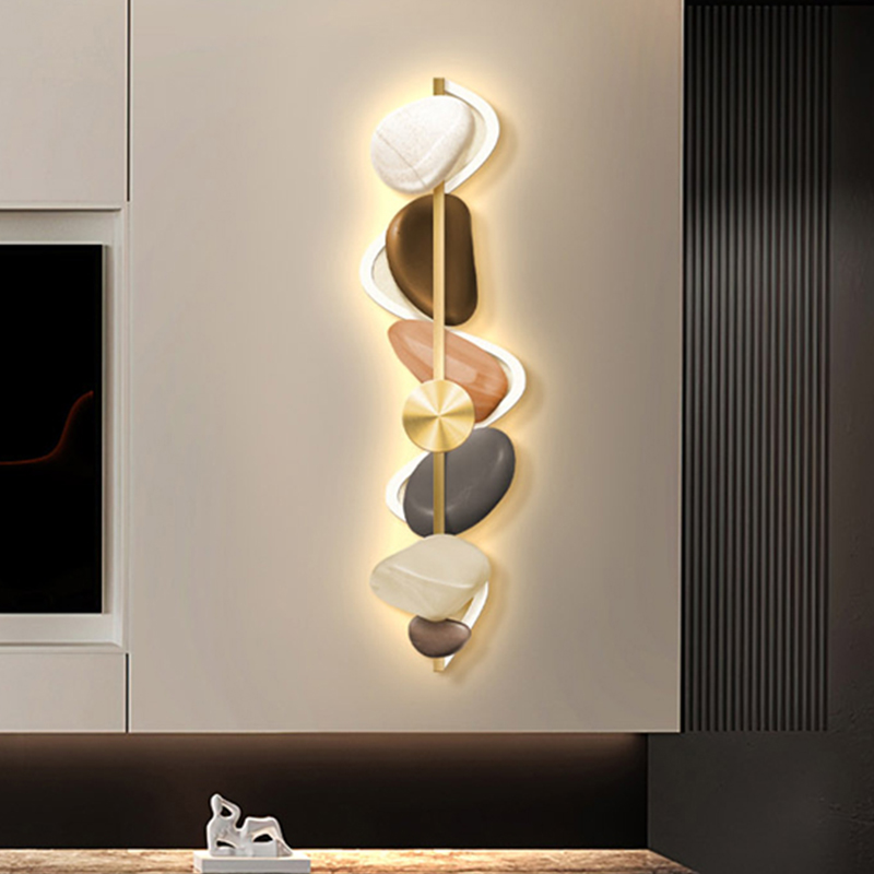 石来运转入户玄关装饰画带灯电视背景墙客厅窄长条挂画楼梯走廊壁