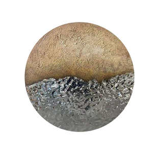 饰画壁饰铁艺圆形玄关餐厅手绘肌理画 现代简约沙发背景墙3D立体装