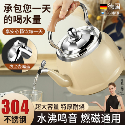 304不锈钢烧水壶家用燃气电水壶大容量鸣笛明火炉子上用的煮水壶