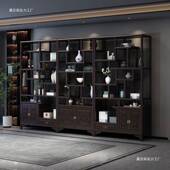 木博古架宝阁新中DAE式 书架实办公室隔多断架南榆木茶柜摆件陈列