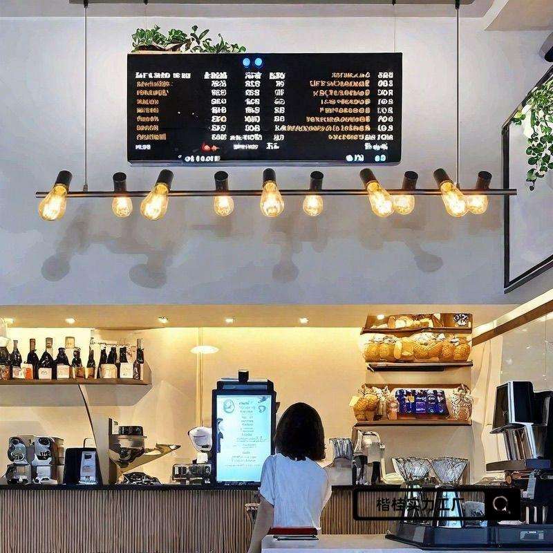 美式餐厅吧台吊灯店铺商用创意个性长条商铺咖啡厅收银台工业风灯
