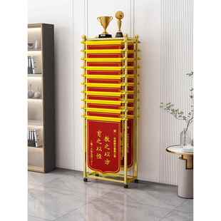 2022新款落地锦旗展示架学校医院专用锦旗挂架广告锦旗整理收纳架