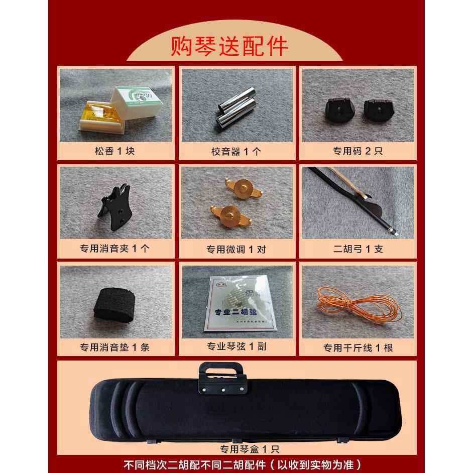 高档双声道黑檀罗彩柱业胡儿童成人初者学专独二奏二胡乐器厂家直