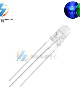 F5蓝翠绿双色透明LED发光二极管5MM蓝翠绿双色共阴共阳高亮三脚