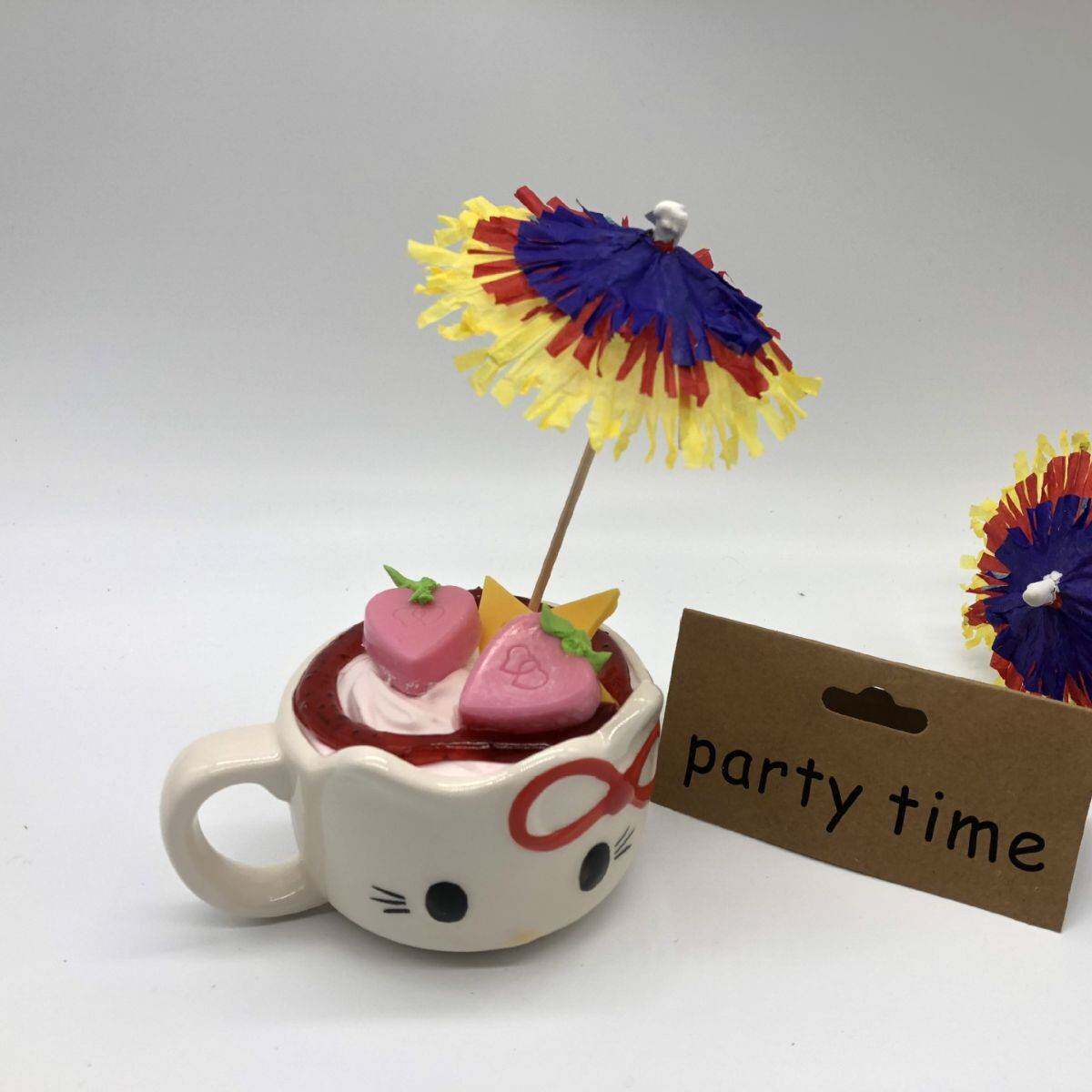 【三层伞签】鸡尾酒派对party装饰品小纸伞形状小伞类插生日蛋糕