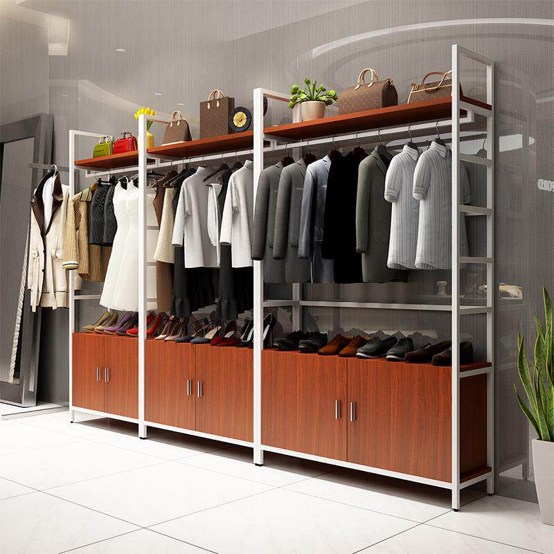 商场衣帽架鞋架组合服装衣服架卧室挂衣架落地门厅置物架现货销售