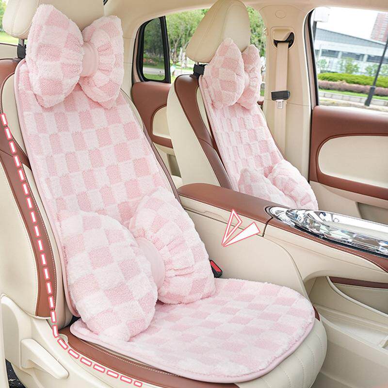 新品汽车坐垫简约高级感车载保暖防滑座椅套冬季毛绒装饰汽车座垫