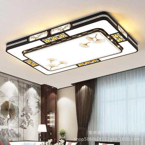 客厅灯led顶灯简约新677现式铁艺卧室灯吸家用智能遥控房间灯中具