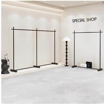 服装店展示架落地式上墙架挂衣架简约黑色中岛陈列架女装店货架子