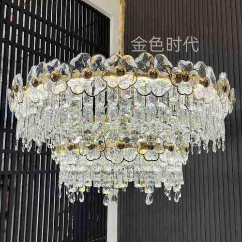 客厅吊灯轻奢大气led水晶灯现代简约卧室餐厅灯网红新款四叶草灯