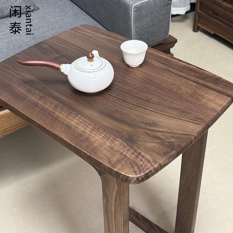 北美黑胡桃客厅沙发茶几移动几C型几床边桌床头可柜GQL茶高桌加沙