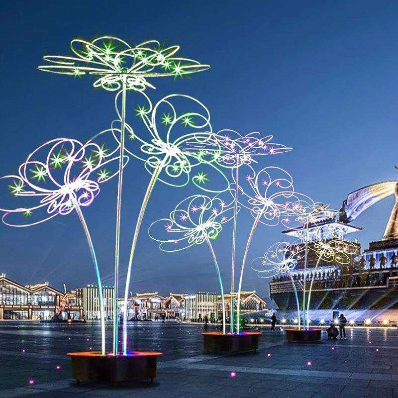 工厂直户文旅广场外景观灯镂销空花朵发娄空花朵光艺术装灯夜景亮