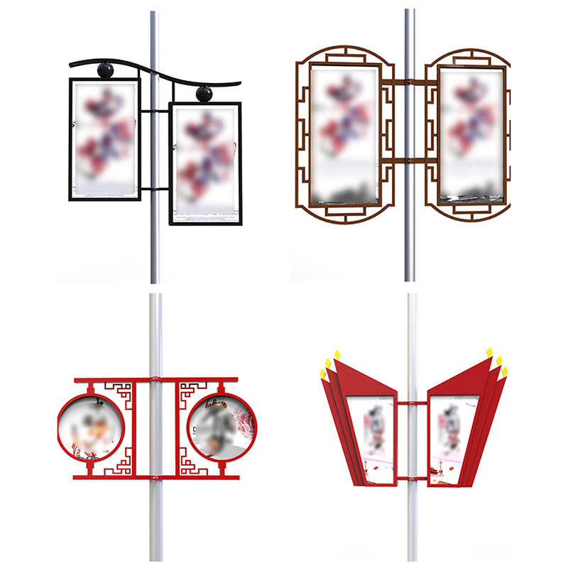 太阳能灯杆道旗 马路双面电线杆灯箱发光广告牌户外灯笼灯杆灯箱