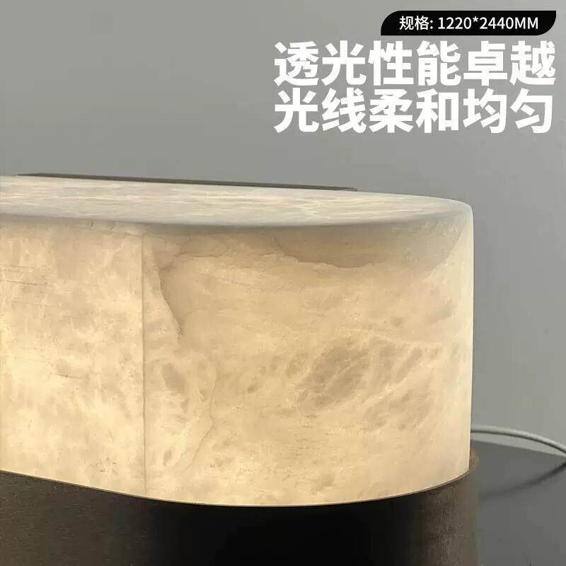 透光石板天花吊顶人造云石板雪花石云母发光层板亚克力树脂冰花板