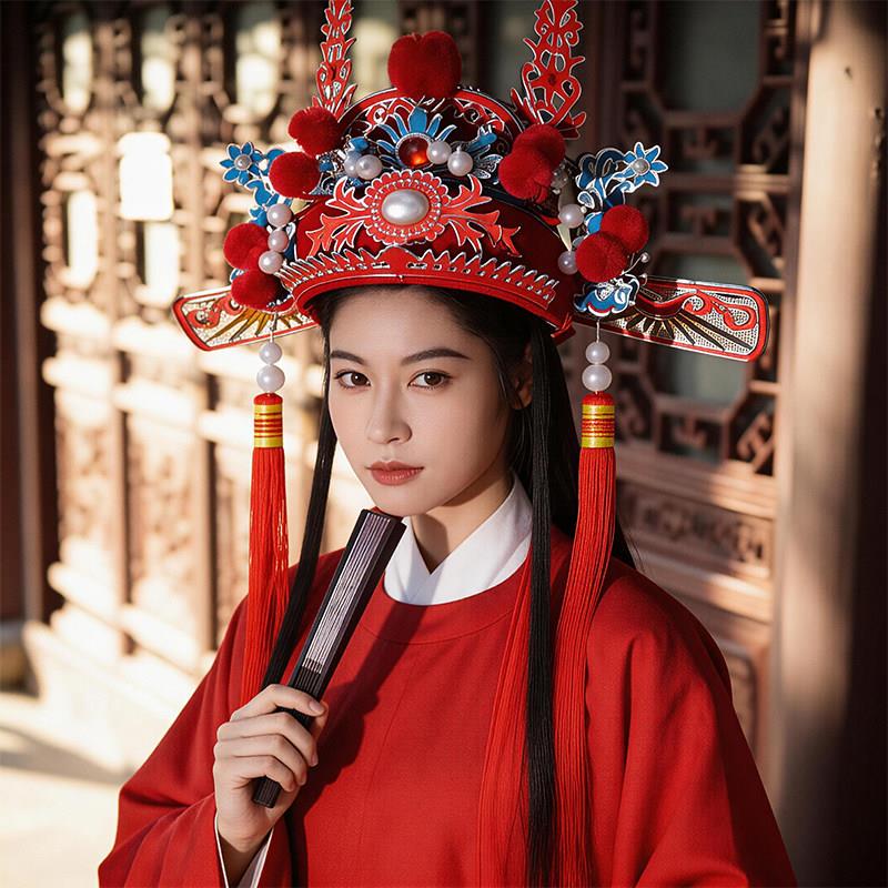 戏剧古装京剧戏曲服装纱帽黄梅戏状元帽驸马套四郎探母杨四郎官帽