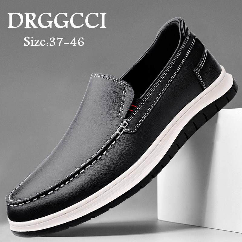 DRGGCCI皮鞋男款2026春秋季真皮英伦风时尚高档软皮软底商务休闲