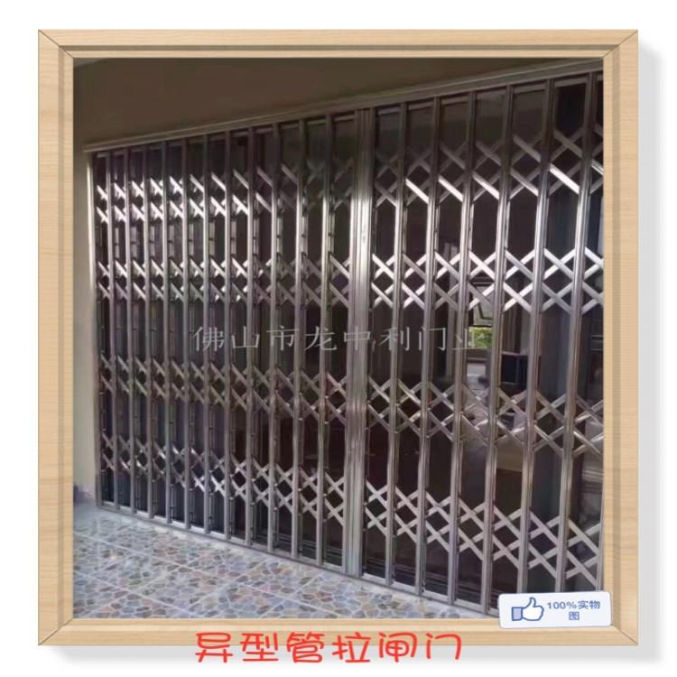 厂家不锈钢防盗门 不锈钢异型管拉闸门 方管推拉门 收缩门