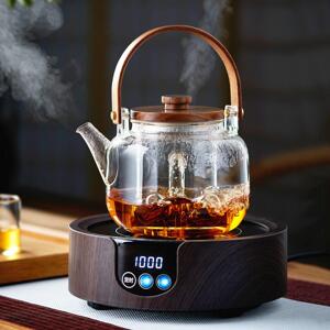 绿昌明耐热玻璃烧水壶蒸煮一体茶壶耐高温围炉蒸煮茶壶家用茶器具