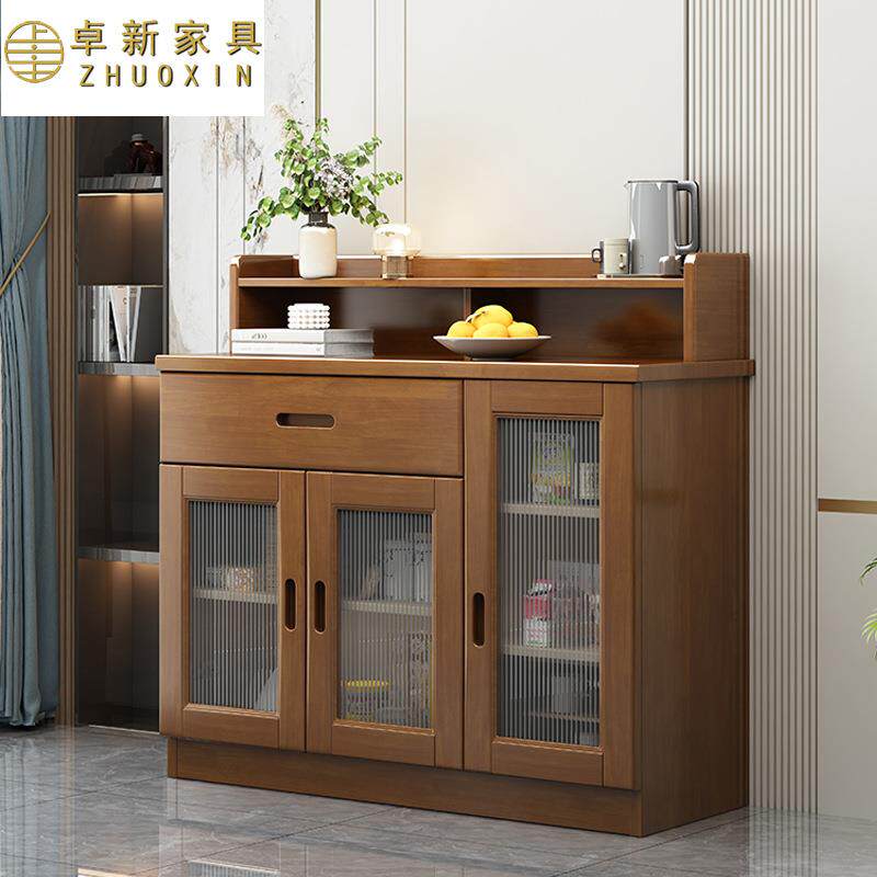 中式实木餐边柜矮柜家用酒柜餐厅储物橱柜茶水柜现代简约收纳碗柜
