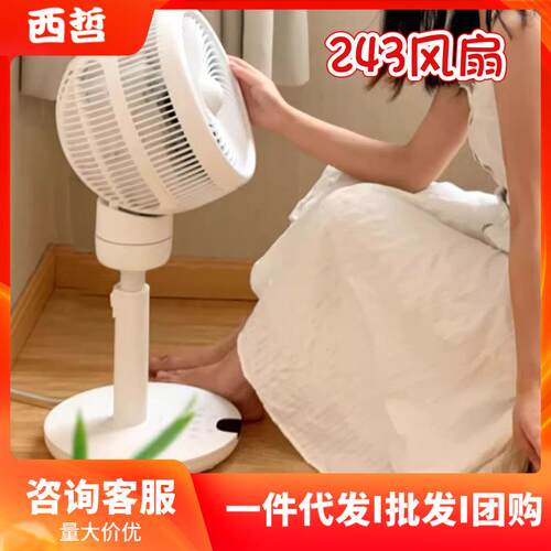 sezze西哲电风扇Y243家用空气循环扇轻音台立式两用升降落遥控地