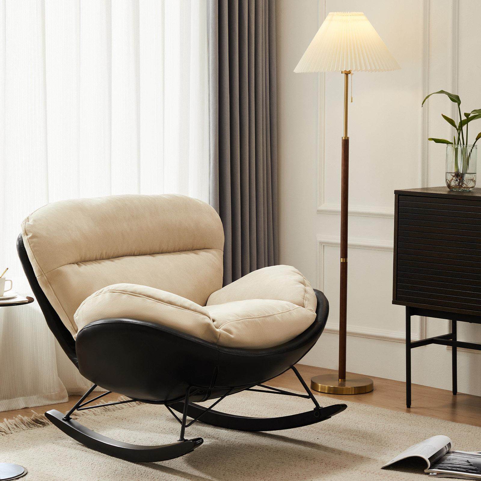 西牧云舱客厅摇摇椅沙发轻奢阳台实木家用休闲躺椅网红椅懒人沙发