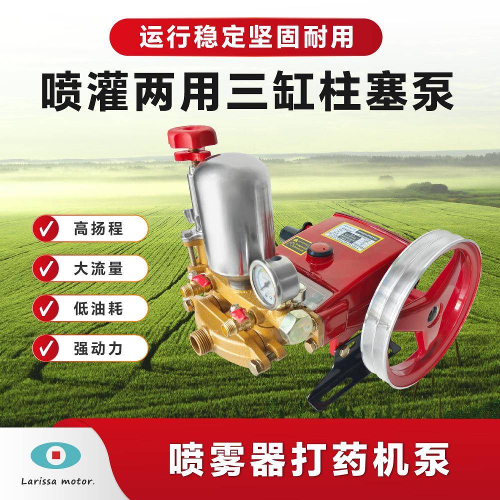 皮带款26型60型喷雾器远程大流量果林园林农田灌溉高压三缸柱塞泵