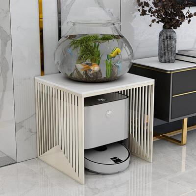 轻奢边几沙发角几扫地机器人收纳柜置物架网红铁艺家用岩板小茶几
