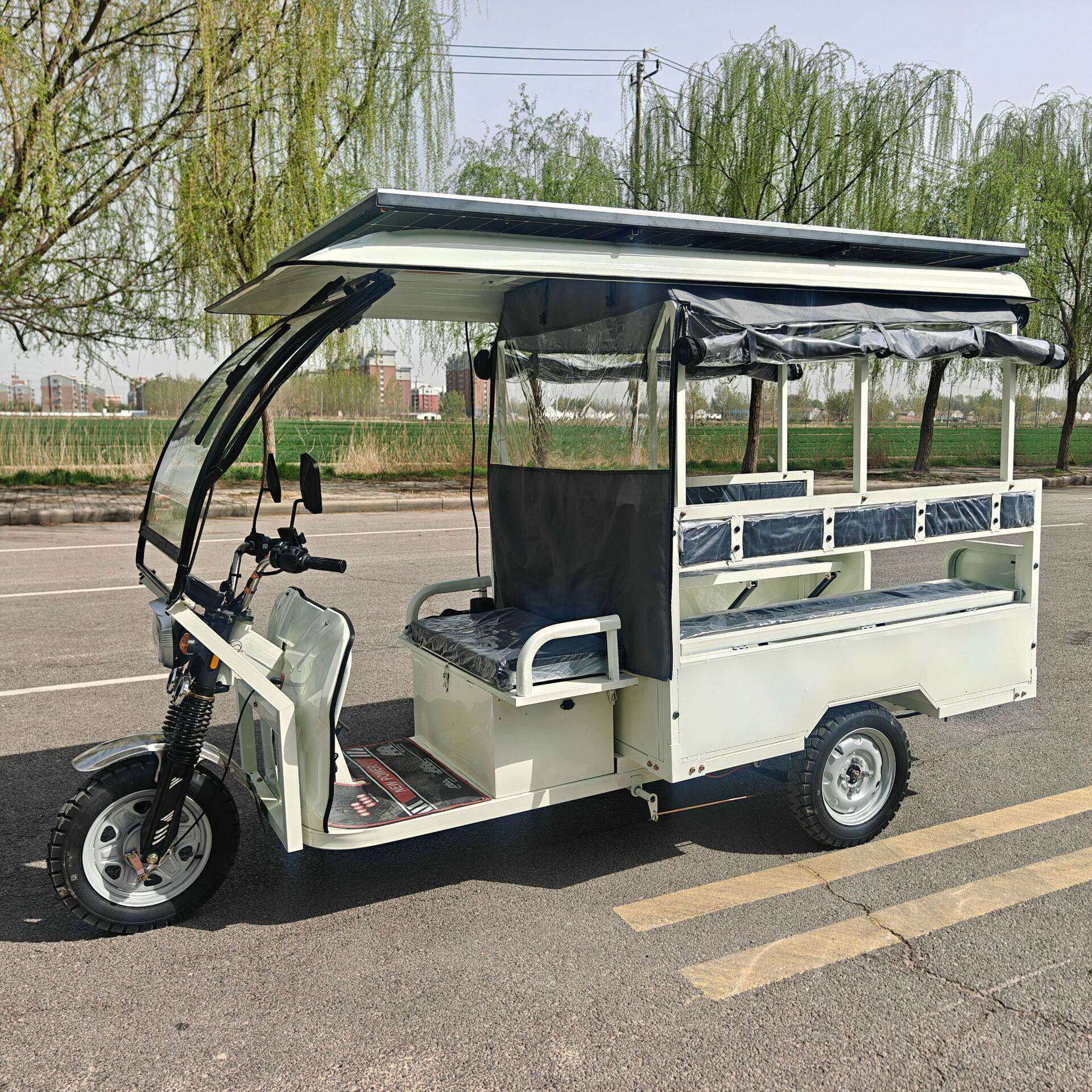 新款8座载人太阳能车款三轮车旅游景区景点拉客三蹦子