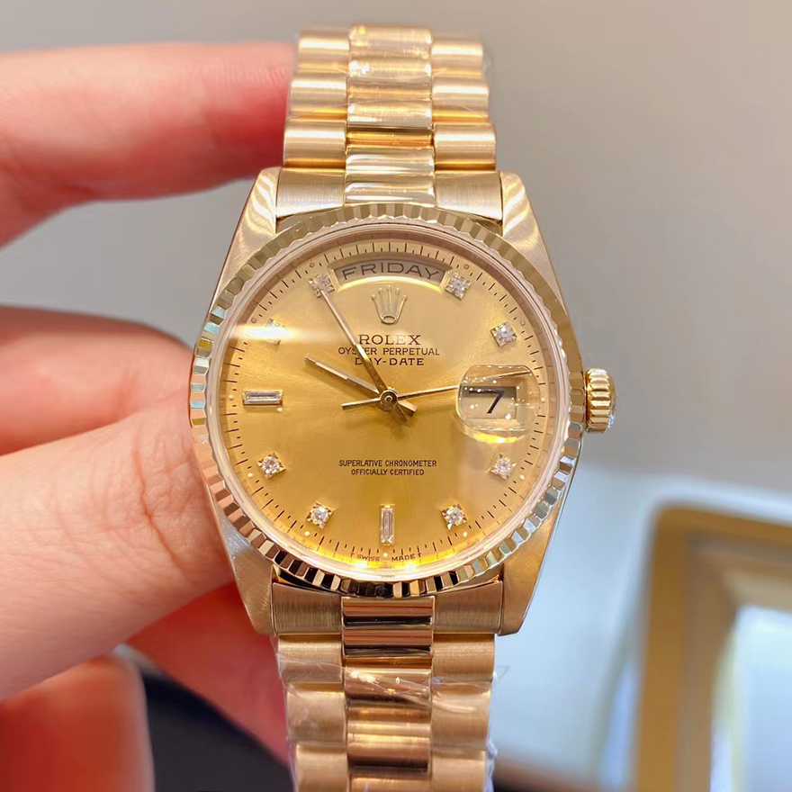 一口价98新劳力士手表男士18K黄金全自动机械瑞士腕表大金劳18038