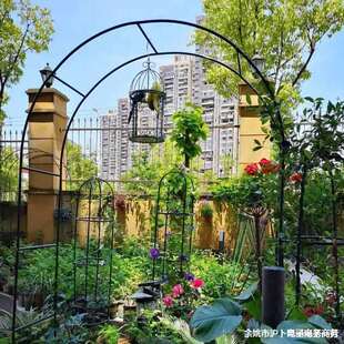 庭院铁艺葡萄引路架拱门花架蔷薇爬藤架子月季丝瓜拱形花支架