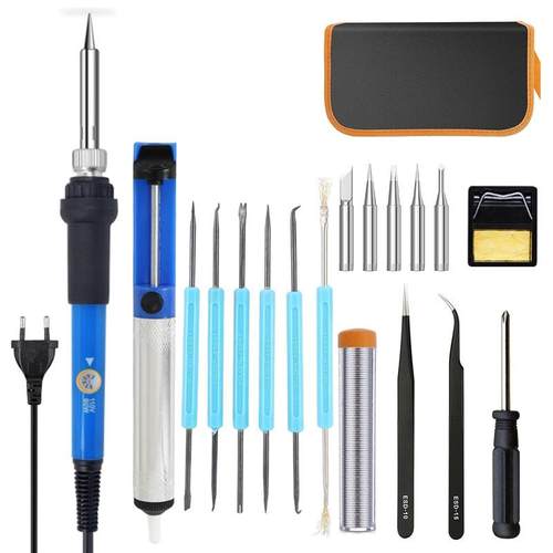 跨境19件套电烙铁工具包 可调温936内热式焊接家用教学用110/220V