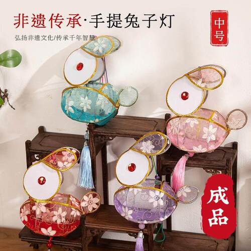民俗非遗手工灯笼汉服宫廷舞蹈灯笼手提杆发光花灯复古风工艺品灯