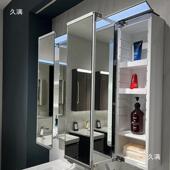 日式 镜折树脂柜卫生间可768节调隔板浴室镜洗漱三台储物梳妆镜垒