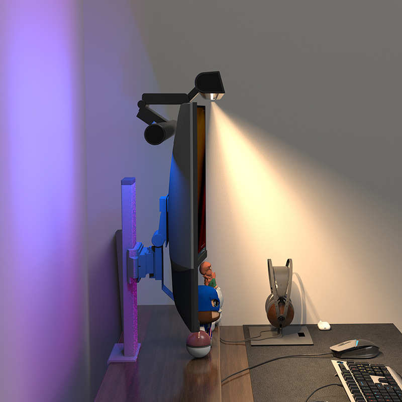 2024新品声控音乐节奏电脑屏幕挂灯护眼灯七彩拾音灯电竞氛围灯