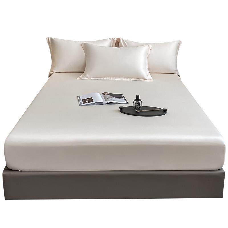 10DC1罩0丝床笠单件夏季裸护睡冰丝床三件套天床垫保罩床单套全包