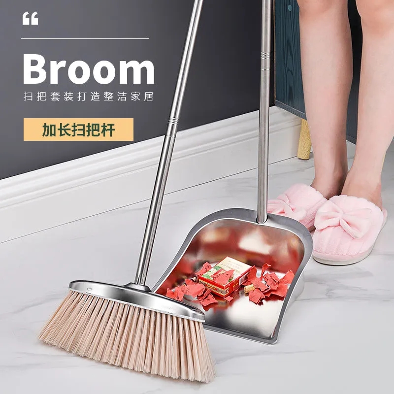 不锈钢扫把簸箕垃圾铲家用加厚单个撮子特厚铁撮箕扫地铲组合套装