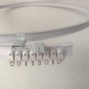 弯轨飘窗阳台浴室隔断静音窗帘轨道软滑道弯曲轨单轨双轨侧装拐弯