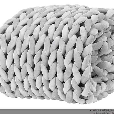 新款Knitted Weighted Blanket天鹅绒毯子手工编织灌芯棉毯重力毯