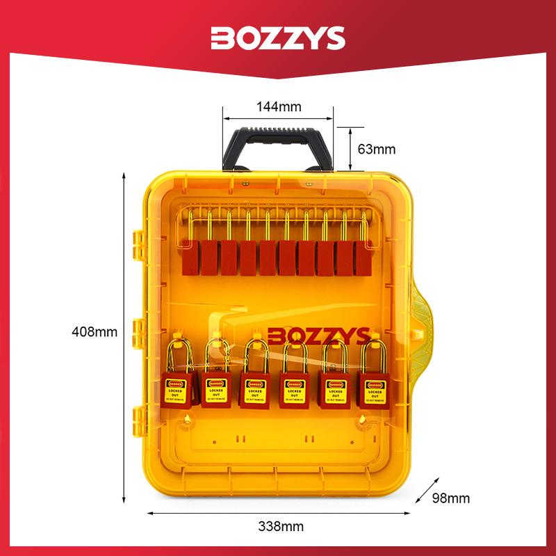 BOZZYS一体式透明可视化挂锁管理箱多用途便携式组合锁具工作站