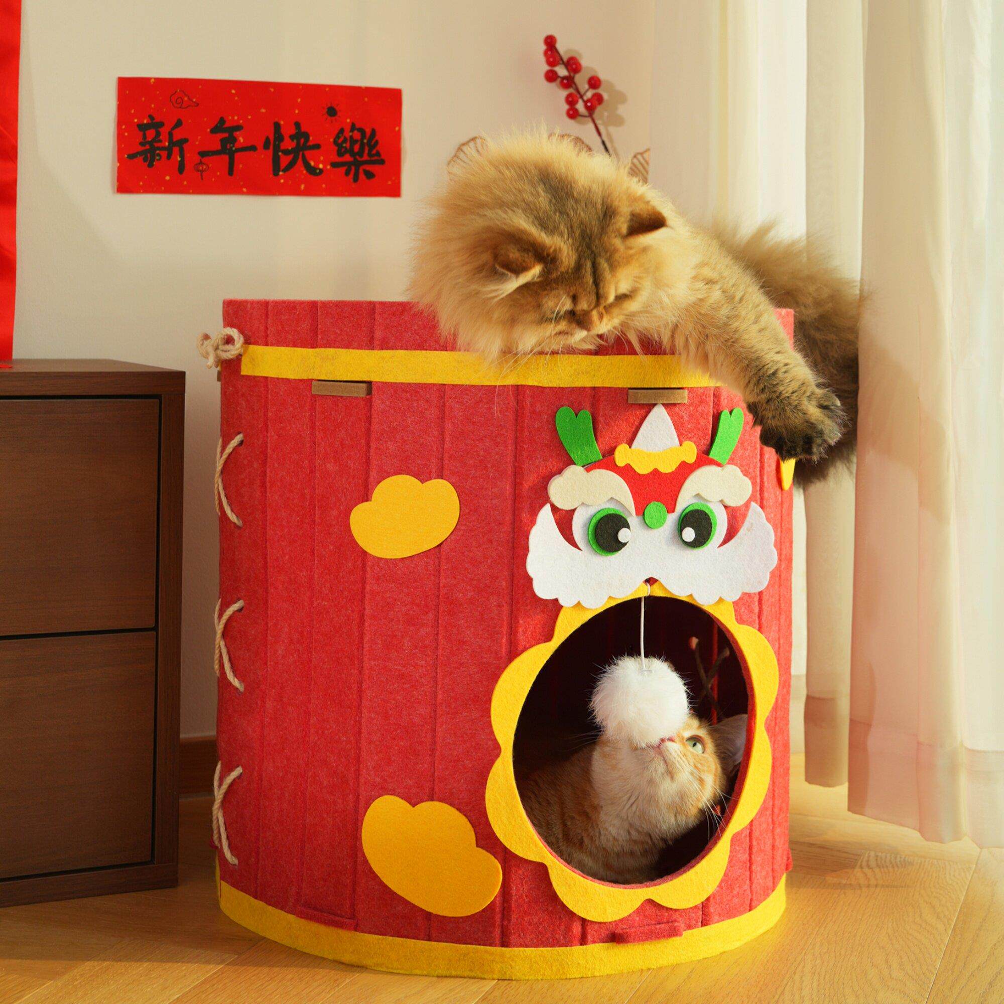 猫窝猫抓板一体四季树洞封闭式安全感宠物用品猫床加大躲避屋新年