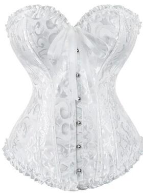 Women Vintage Overbust Corset ops Gothic Victorian Lace-up B