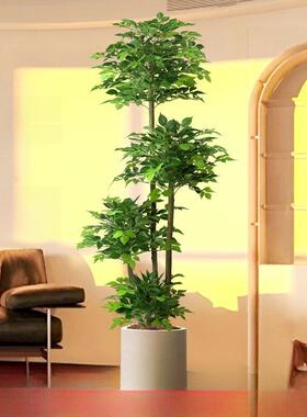 模拟绿色植物快乐树落地式盆栽室内大型植物装饰品客厅无障碍豪华
